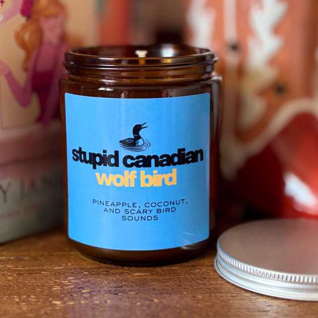 stupid Canadian Wolf Bird, Bookish Candle, Pineapple & Coconut Scented, Bookclub Gift, Hockey Romance - image 1