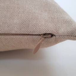 Snowman Cushion, Christmas Linen Look Pillow, With Zip Fastening - thumbnail 2