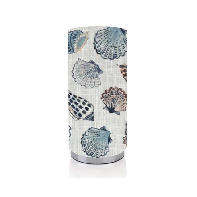 Handmade Seashell Fabric Lamp, Coastal Nautical Night Light - image 1