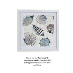 Handmade Seashell Fabric Lamp, Coastal Nautical Night Light - thumbnail 4