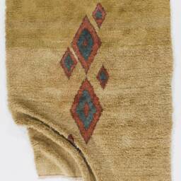 Taupe Berber Rug Handmade Moroccan Wool Rug With Diamond Design - thumbnail 2