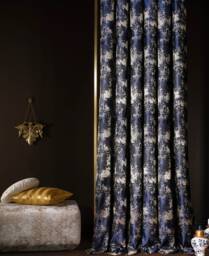 Luxury Navy Blue Turkish Curtains Modern Home Drape - thumbnail 1