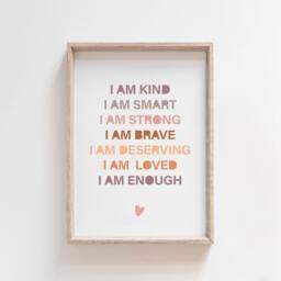 Boho Nursery Wall Art, Girls Prints, Bedroom Affirmation Print, Rainbow Kids Self Love, Playroom - thumbnail 3