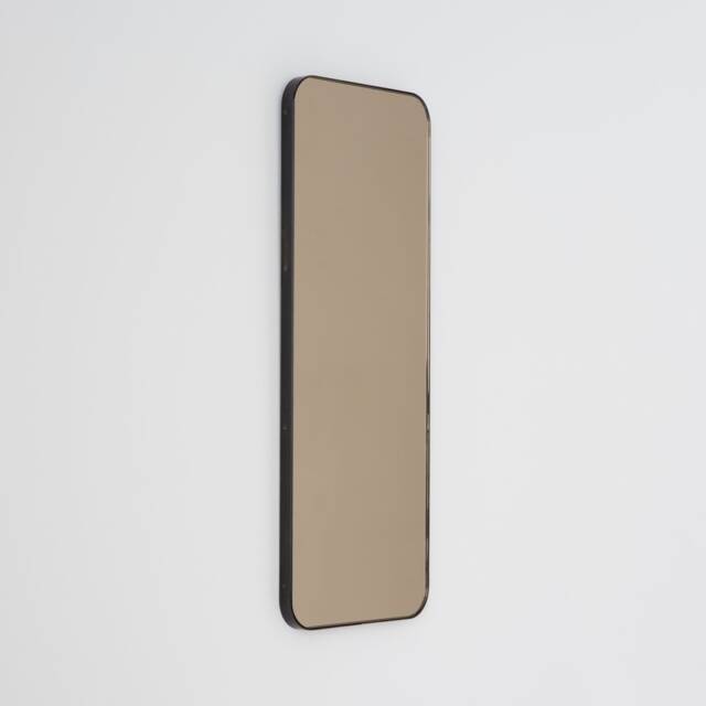 Quadris??? Rectangular Bronze Tinted Modern Mirror With Patina Frame, Customisable - image 1