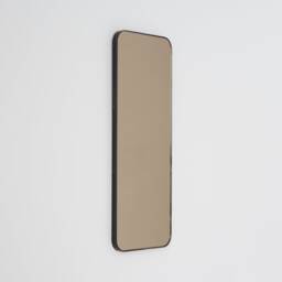 Quadris??? Rectangular Bronze Tinted Modern Mirror With Patina Frame, Customisable