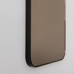 Quadris??? Rectangular Bronze Tinted Modern Mirror With Patina Frame, Customisable - thumbnail 3