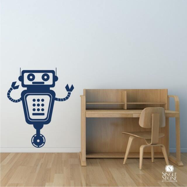 Nursery Robot Wall Decal - Vinyl Stickers Art Custom Home Decor - image 1