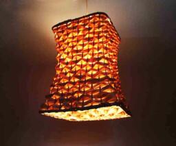 "Handwoven Bamboo Pendant Lamp Modern Boho Lighting - W11.8""xh13.7" - thumbnail 1