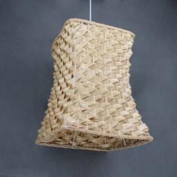 "Handwoven Bamboo Pendant Lamp Modern Boho Lighting - W11.8""xh13.7" - thumbnail 2