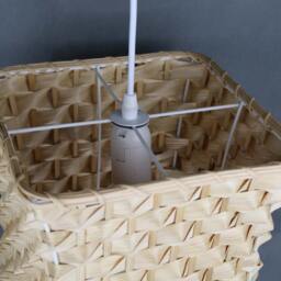 "Handwoven Bamboo Pendant Lamp Modern Boho Lighting - W11.8""xh13.7" - thumbnail 3