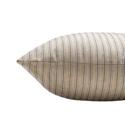 Linen Look Ticking Boudoir Cushion Cover in Black. Traditional Nautical Inspired Striped Dainty Design. 17x12 - thumbnail 2