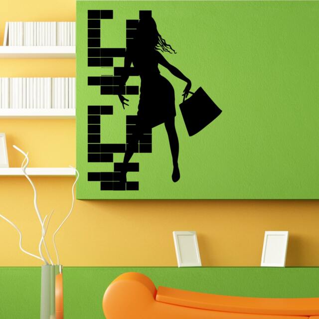 Fashion Shopping Woman Girl Wall Sticker Vinyl Mural Decal Home House Apartment Art Decor Free Shipping L092 - image 1