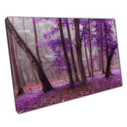 Enchanting Purple Fairy-Tale Forest Canvas Print Misty Woodland Wall Art For Home & Office Decor - thumbnail 1