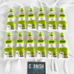 Fused Glass Snowman Christmas Tree Box Set Decorations, Snowman Decoration, Cornish Glass, Fused Glass Cornwall - thumbnail 4