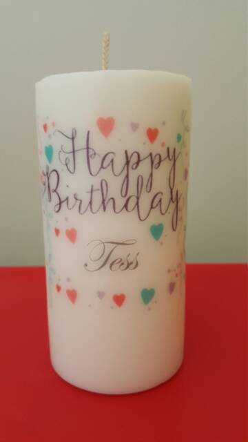 Customized Happy Birthday Candle - Scented Or Unscented - image 1