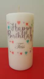 Customized Happy Birthday Candle - Scented Or Unscented - thumbnail 1