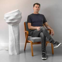 Peony Floor Lamp Sculptural Concrete Light For Modern Interiors - thumbnail 3