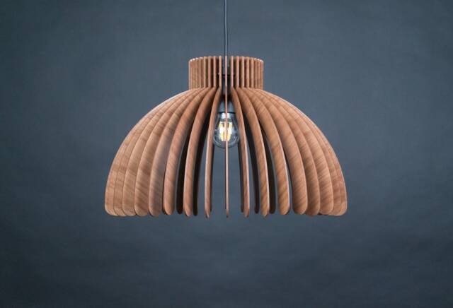Wood Lamp, Light Fixture, Pendant Light, Wood Light, Chandelier Lighting, Wood Ceiling Lamp, Wooden Light, Geometric Lamp, Dining Light - image 1