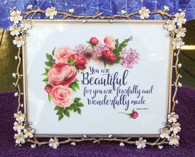 "Scripture Wall Art - Floral Pink Roses 8x10 " - image 1
