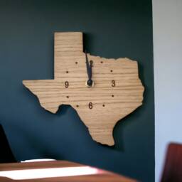 Custom Wooden Country Map Clock Silent Sweep, Oak Finish - thumbnail 3