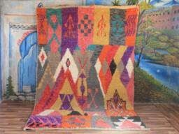 Colorful Moroccan Rug, Custom Fabulous Boujad Abstract Multicolored Carpet, Handmade Bohemian Rug - thumbnail 1