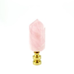 Rose Quartz Lamp Finials - Romantic Bedroom Decor Pink Crystal Toppers Natural - thumbnail 2