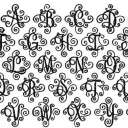 Monogrammed Hand Towel Fancy Initial Decorative Bathroom Towel - thumbnail 2