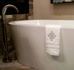 Monogrammed Hand Towel Fancy Initial Decorative Bathroom Towel