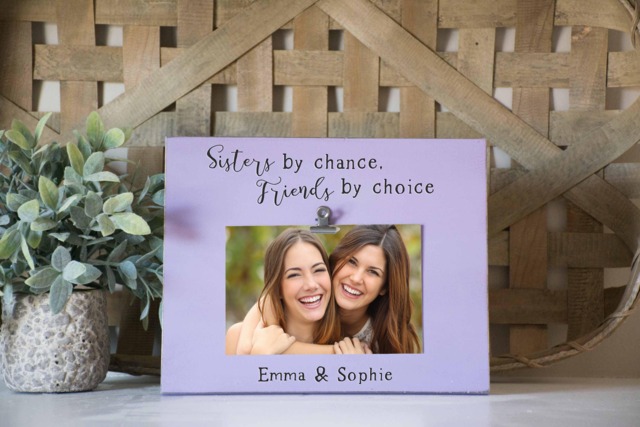 Sisters Frame, Sister Gift, Sisters By Chance, Friends Choice, Best Friend Picture Custom Birthday - image 1