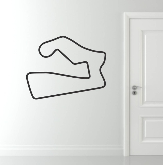 Race Track Wall Decal, Cling, Road America Stickers, Art, Racing Decals - image 1