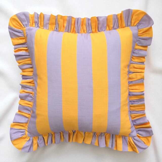 Bohemian Frill Striped Pillow Cover - Different Color Options With Edges Hello Mello Store - image 1
