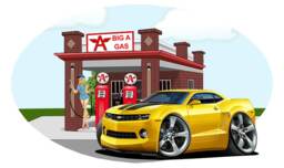 2010 Camaro Gas Station Wall Decal Chevy Sports Car Clipart - thumbnail 1