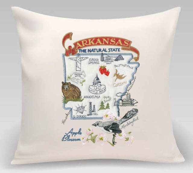 Arkansas State Pillow With Feather Insert - image 1