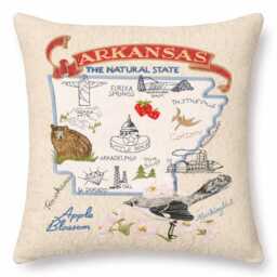 Arkansas State Pillow With Feather Insert - thumbnail 4