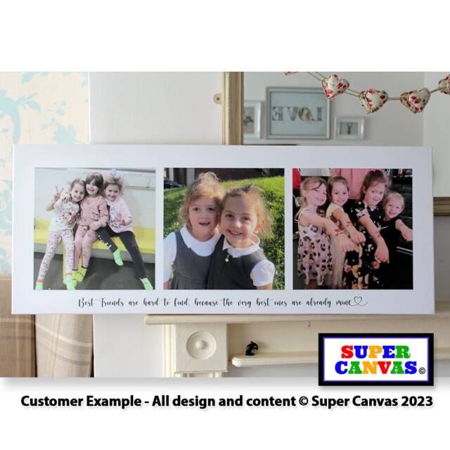 3 Photo Picture Family Holiday Couple Baby Friend Collage Display Board Wall Art Framed Canvas Print Birthday Wedding Christmas Gift - image 1