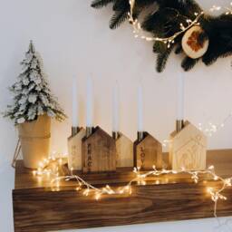 Rustic Christmas Advent Wreath Candle Holders Hope Peace Joy Love Catholic Decor Modern Calendar Table Accents - thumbnail 1