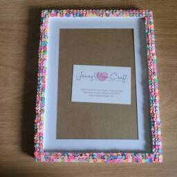 Colourful Flower Shaped Fimo Slices Photo Frame 5 X 7 Inches With Border, 6 8 Without Border - thumbnail 3