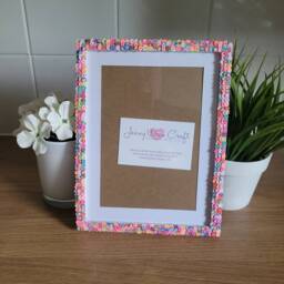 Colourful Flower Shaped Fimo Slices Photo Frame 5 X 7 Inches With Border, 6 8 Without Border - thumbnail 1