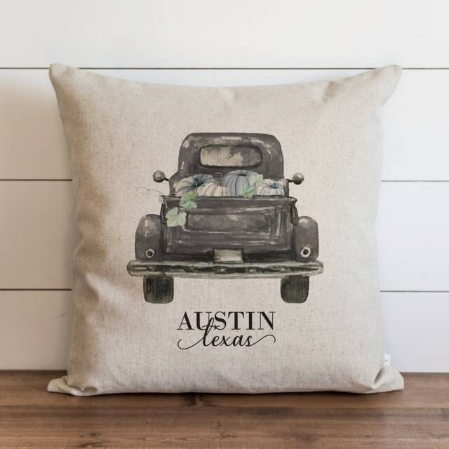 Pumpkin Truck 2 Custom Pillow Cover - Fall Pillow Thanksgiving Decor Home 20 X 18 - image 1