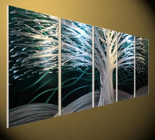 Abstract Metal Tree Sculpture, Modern 3D Wall Art - image 1