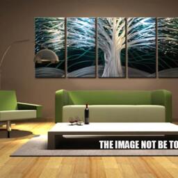 Abstract Metal Tree Sculpture, Modern 3D Wall Art - thumbnail 4