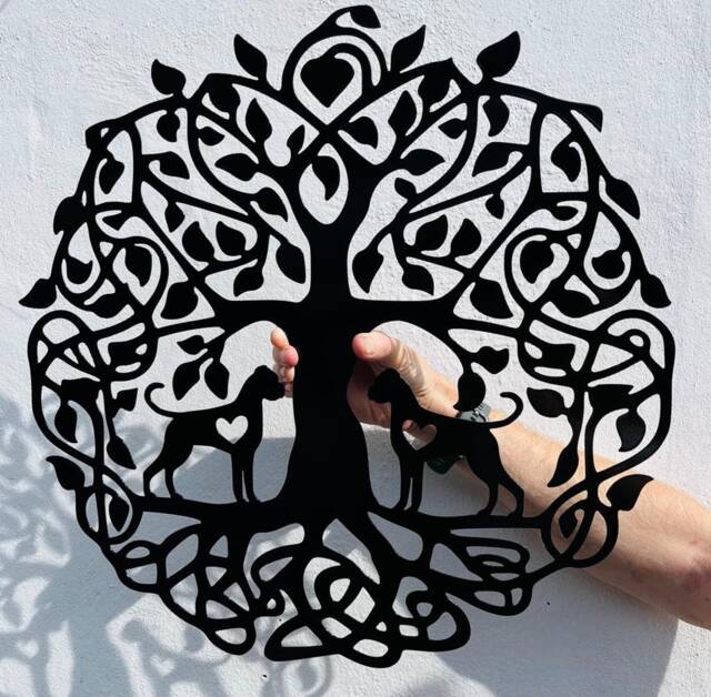 Tree Of Life, Boxer, Dog, Wall Art, Handmade, Gift Idea, Solid, Steel - image 1