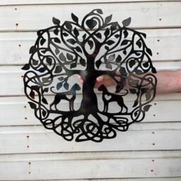 Tree Of Life, Boxer, Dog, Wall Art, Handmade, Gift Idea, Solid, Steel - thumbnail 2