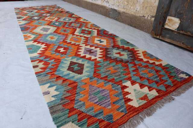 3x10 Handmade Afghan Stunning Kilim Rug, Maimana Chubi New Runner Flatweave Oriental Turkmen Hallway Rug - image 1
