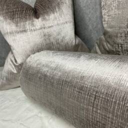 Taupe Pillow Cover, Luxury Cushion Designer Harlequin Fabric, Osamu- High Quality - Handmade Textured Velvet Double Sided - thumbnail 2