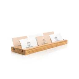 Engraved Oak Wood Business Card Holder Multiple Display, Reception Counter Stand - thumbnail 1