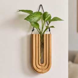 Wall Hanging Vase Decor, Wooden Flower Vase, Nordic Planter, Dried Display, Modern Home Decoration Gift For Living Room