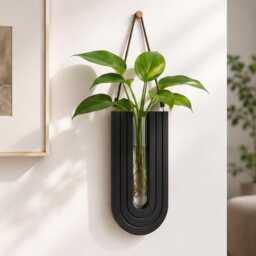 Wall Hanging Vase Decor, Wooden Flower Vase, Nordic Planter, Dried Display, Modern Home Decoration Gift For Living Room - thumbnail 2