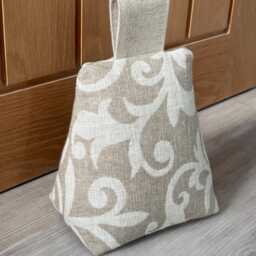 Stylish Contemporary Door Stops Natural Fabrics Soft Beige Silver Taupe 6 Choices - thumbnail 3