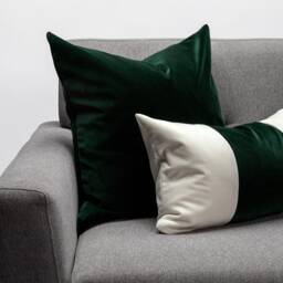 Dark Green Lumbar Pillow - Color Block Forest Cushion Hunter Contemporary - thumbnail 2